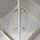Душевой уголок Cezares RELAX-304-A-2-80-C-BORO, 80х80х200, профиль брашированное золото, прозрачное стекло