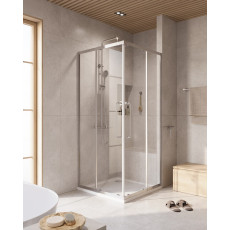 Душевой уголок Cezares RELAX-304-A-2-100-C-CR, 100х100х200, профиль хром, стекло прозрачное
