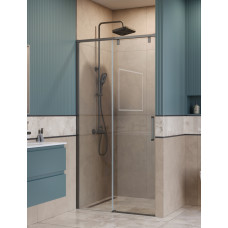 Душевая дверь шириной 100см BelBagno SOFT_CLOSE-1-BF-1-100-C-GM профиль оружейная сталь, стекло прозрачное