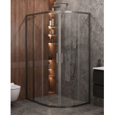 Душевой уголок Cezares MOLVENO-RH-2-120/100-C-GM-IV, 120х100х195, профиль оружейная сталь, прозрачное стекло