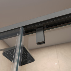 Душевая дверь шириной 130см BelBagno SOFT_CLOSE-1-BF-1-130-C-GM профиль оружейная сталь, стекло прозрачное