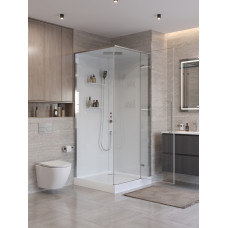 Душевая кабина BelBagno UNO-CAB-A-1-90-C-Cr-Bi-TOP-R, правосторонняя