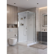 Душевая кабина BelBagno UNO-CAB-A-1-90-C-Cr-Bi-TOP-R, правосторонняя