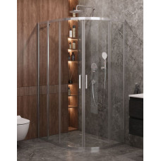 Душевой уголок Cezares MOLVENO-RH-2-130/100-C-Cr-IV, 130х100х195, профиль хром, стекло прозрачное