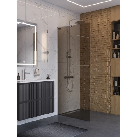 Душевая перегородка BelBagno UNO-L-1-TB-90-BR-Cr профиль хром, стекло бронза Душевая перегородка BelBagno UNO-L-1-TB-90-BR-Cr профиль хром, стекло бронза