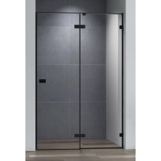 Душевая дверь Cezares BELLAGIO-B-12-100-C-NERO, 100х197, профиль черный, прозрачное стекло