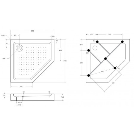 Акриловый поддон 90х90 BelBagno TRAY-BB-P-90-15-W с сифоном Акриловый поддон 90х90 BelBagno TRAY-BB-P-90-15-W с сифоном