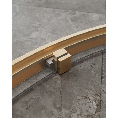 Душевой уголок Cezares MOLVENO-RH-11-120/110-C-Cr-IV, 120х110х195, профиль брашированное золото, прозрачное стекло
