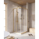 Душевой уголок Cezares RELAX-304-A-2-80-C-BORO, 80х80х200, профиль брашированное золото, прозрачное стекло