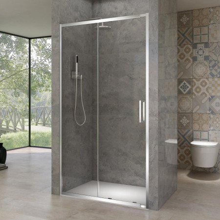 Душевая дверь в нишу Black & White SX715 Chrome 1400
