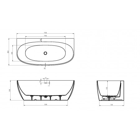 Ванна пристенная CEZARES 170x80 CZR-STYLUS-WALL-170-80-59 Ванна пристенная CEZARES 170x80 CZR-STYLUS-WALL-170-80-59