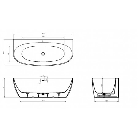 Ванна пристенная CEZARES 180x80 CZR-STYLUS-WALL-180-80-59 Ванна пристенная CEZARES 180x80 CZR-STYLUS-WALL-180-80-59