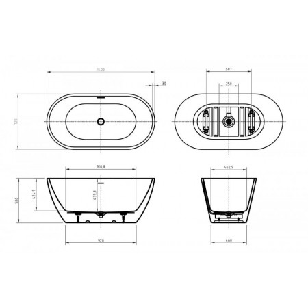 Ванна отдельностоящая BelBagno BB701-1400-720-K Ванна отдельностоящая BelBagno BB701-1400-720-K