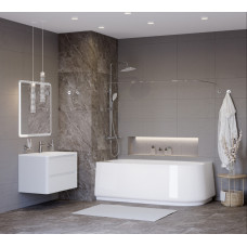 Асимметричная угловая акриловая ванна Cezares 165х80 CZR-LUX-CORNER-165-80-58-L