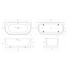 Ванна пристенная BelBagno BB713-1700-800