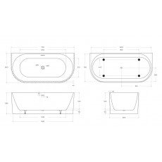 Ванна пристенная BelBagno BB713-1700-800