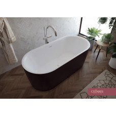 Ванна акриловая матовая Cezares METAURO-INT-Central-180-80-60-B-W-MATT