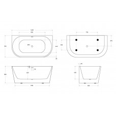 Ванна пристенная BelBagno BB710-1400-750