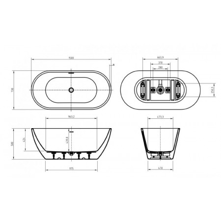 Ванна отдельностоящая BelBagno BB701-1500-730-K Ванна отдельностоящая BelBagno BB701-1500-730-K