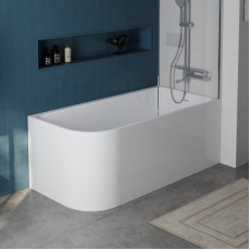 Асимметричная угловая акриловая ванна  BelBagno BB712-1500-730-R