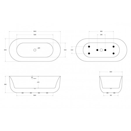 Ванна отдельностоящая BelBagno BB706-1800-800 Ванна отдельностоящая BelBagno BB706-1800-800