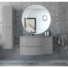 Мебель для ванной чаша слева Cezares VAGUE 104 Grigio lucido 54854+54855