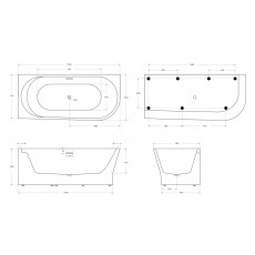 Асимметричная угловая акриловая ванна BelBagno BelBagno BB410-1700-780-L