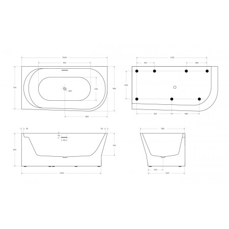 Асимметричная угловая акриловая ванна BelBagno BB410-1500-780-L Асимметричная угловая акриловая ванна BelBagno BB410-1500-780-L
