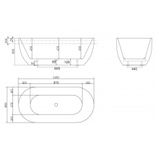 Ванна акриловая отдельностоящая BelBagno BB70-1500-800