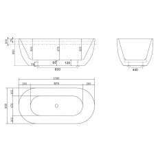 Ванна акриловая отдельностоящая BelBagno BB70-1500-800