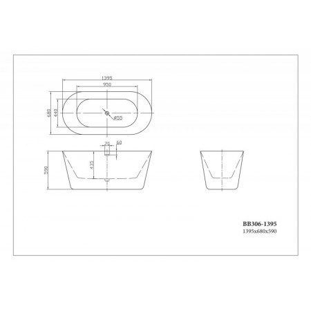 Ванна акриловая отдельностоящая BelBagno BB306-1395 Ванна акриловая отдельностоящая BelBagno BB306-1395