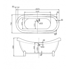 Ванна акриловая отдельностоящая BelBagno BB05