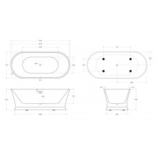 Ванна акриловая отдельностоящая BelBagno BB402-1700-790