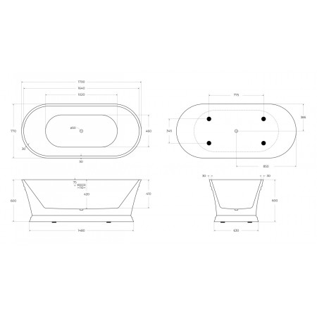Ванна акриловая отдельностоящая BelBagno BB402-1700-790 Ванна акриловая отдельностоящая BelBagno BB402-1700-790