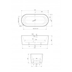 Ванна акриловая 180х80 Cezares METAURO-INT-Central-180-80-60