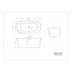 Ванна акриловая отдельностоящая BelBagno BB306-1585