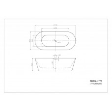Ванна акриловая отдельностоящая BelBagno BB306-1775