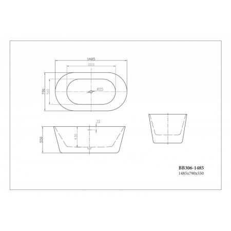 Ванна акриловая отдельностоящая BelBagno BB306-1485 Ванна акриловая отдельностоящая BelBagno BB306-1485