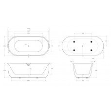 Ванна акриловая отдельностоящая BelBagno BB401-1700-800