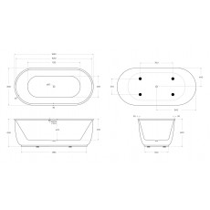 Ванна акриловая отдельностоящая BelBagno BB401-1700-800