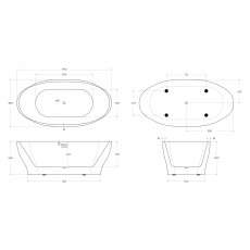 Ванна акриловая отдельностоящая BelBagno BB403-1700-850