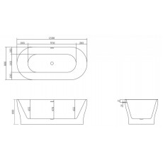 Ванна акриловая отдельностоящая BelBagno BB405-1500-800