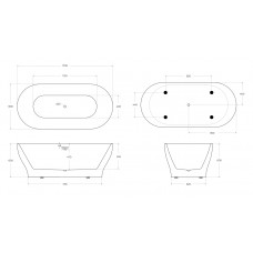 Ванна акриловая отдельностоящая BelBagno BB405-1700-800