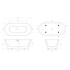 Ванна акриловая отдельностоящая BelBagno BB405-1700-800