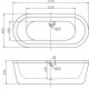 Ванна акриловая отдельностоящая BelBagno BB12-1775 Ванна акриловая отдельностоящая BelBagno BB12-1775