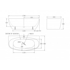 Ванна акриловая без перелива BelBagno BB83-1700-W0