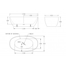 Ванна отдельностоящая без перелива BelBagno BB81-1700-W0