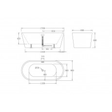 Ванна акриловая отдельностоящая без перелива BelBagno BB71-1700-W0