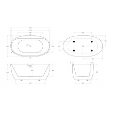 Ванна акриловая отдельностоящая BelBagno BB404-1500-800