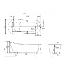 Ванна акриловая отдельностоящая BelBagno BB06-1700